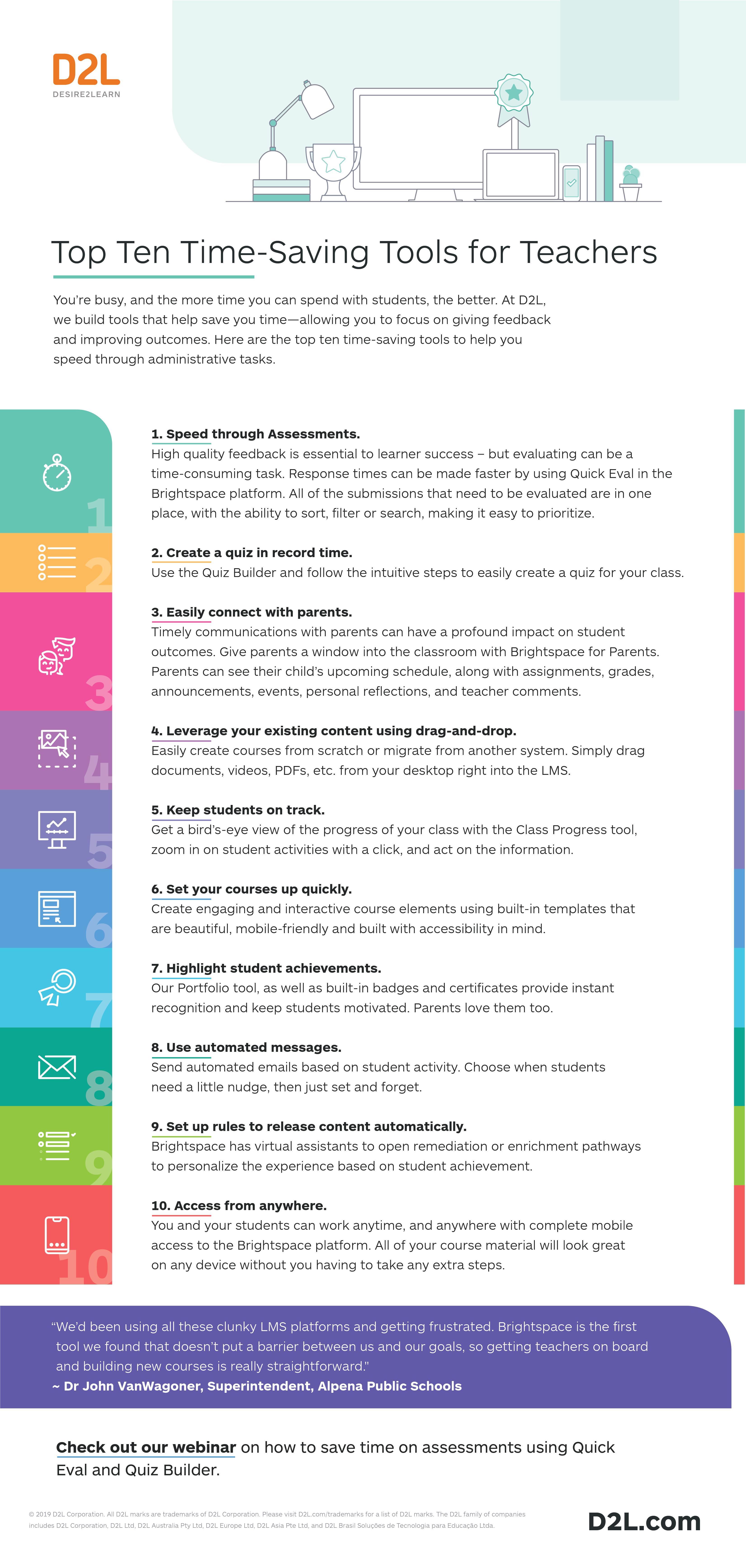 Top 10 Time Saving Tools For Teachers Infographic Image