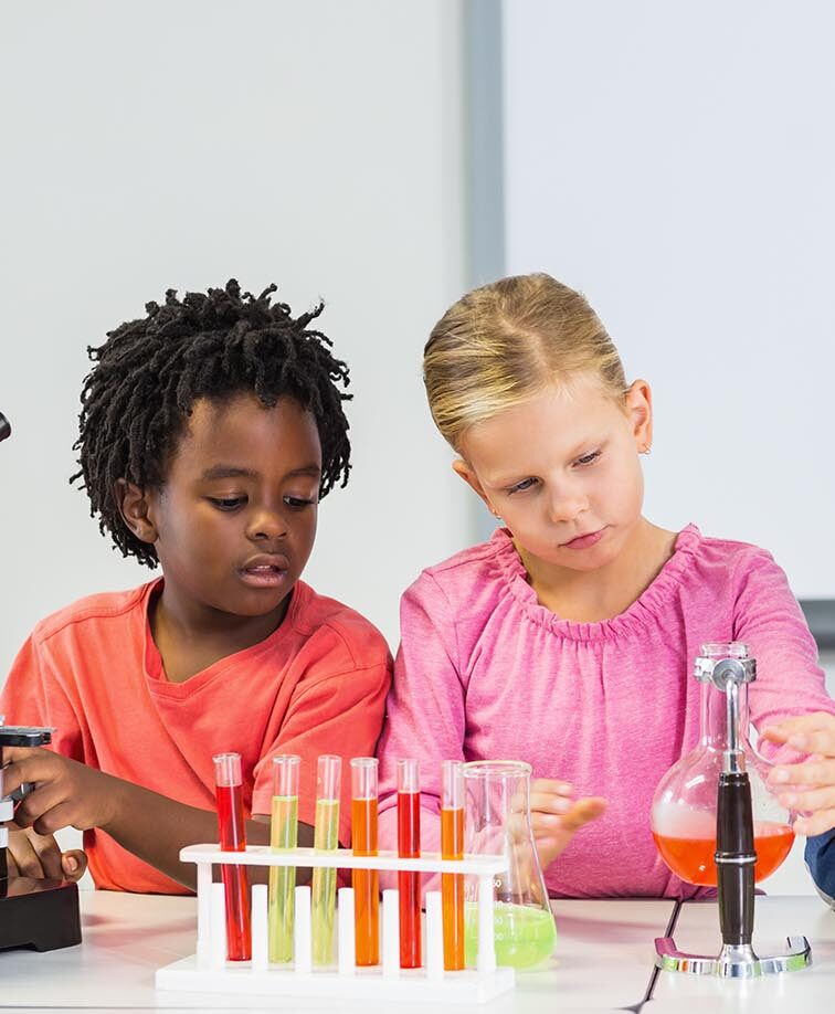 Students working on a science experiment.