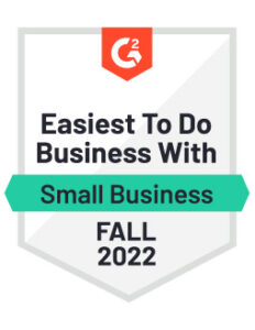 G2 Badge - Easiest to do Business with SMB Fall 2022