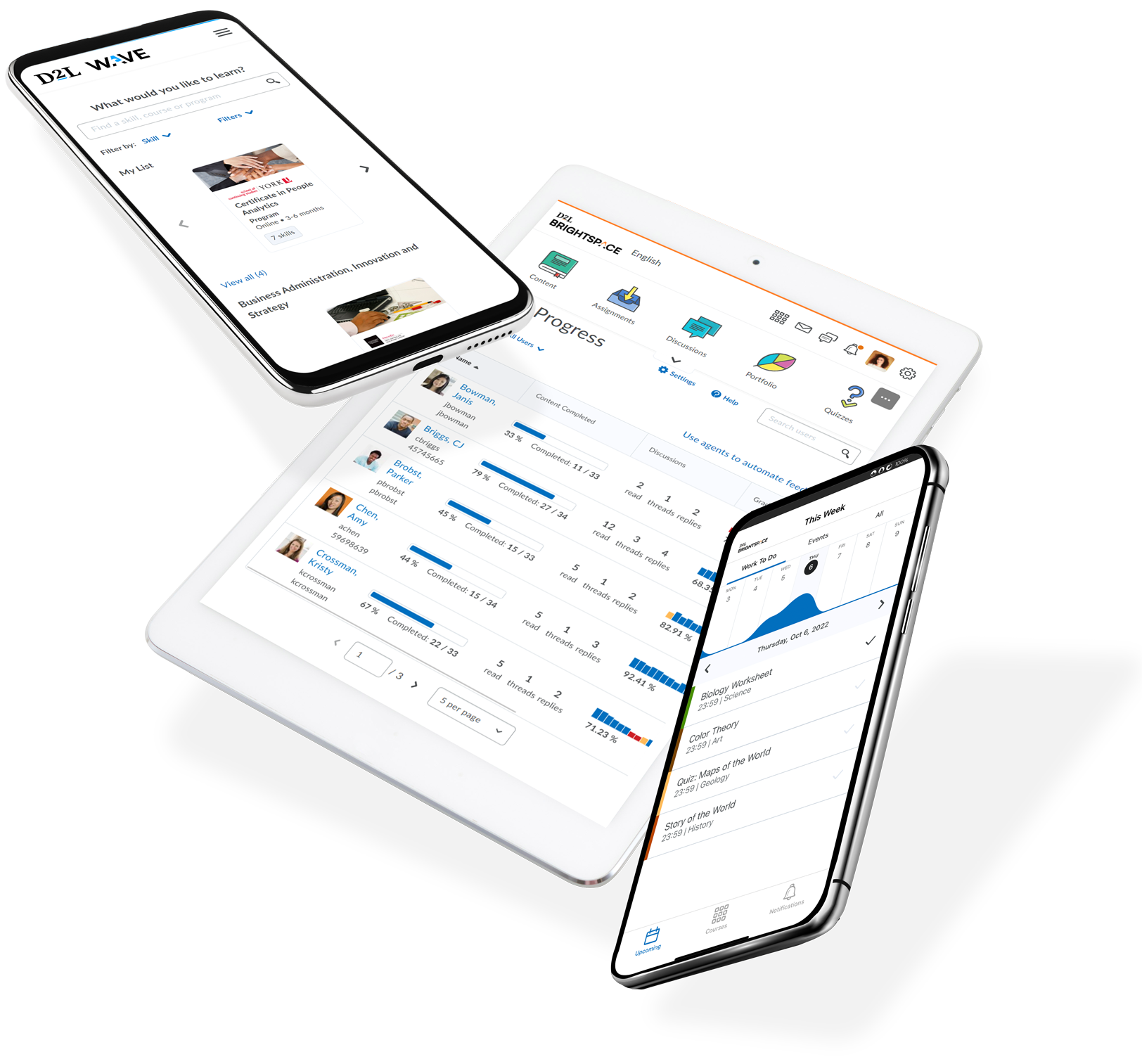 Brightspace on multiple mobile devices