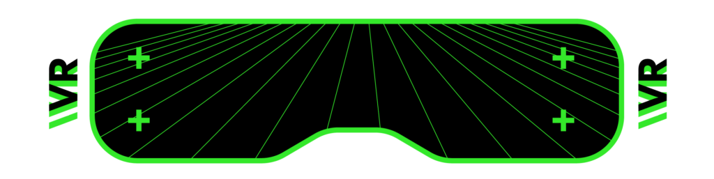 Graphic of virtual reality headset.