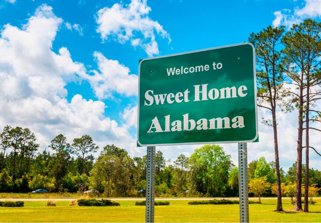 Alabama State welcome sign