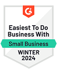 G2 Badge - Easiest to do Business with SMB Spring 2023