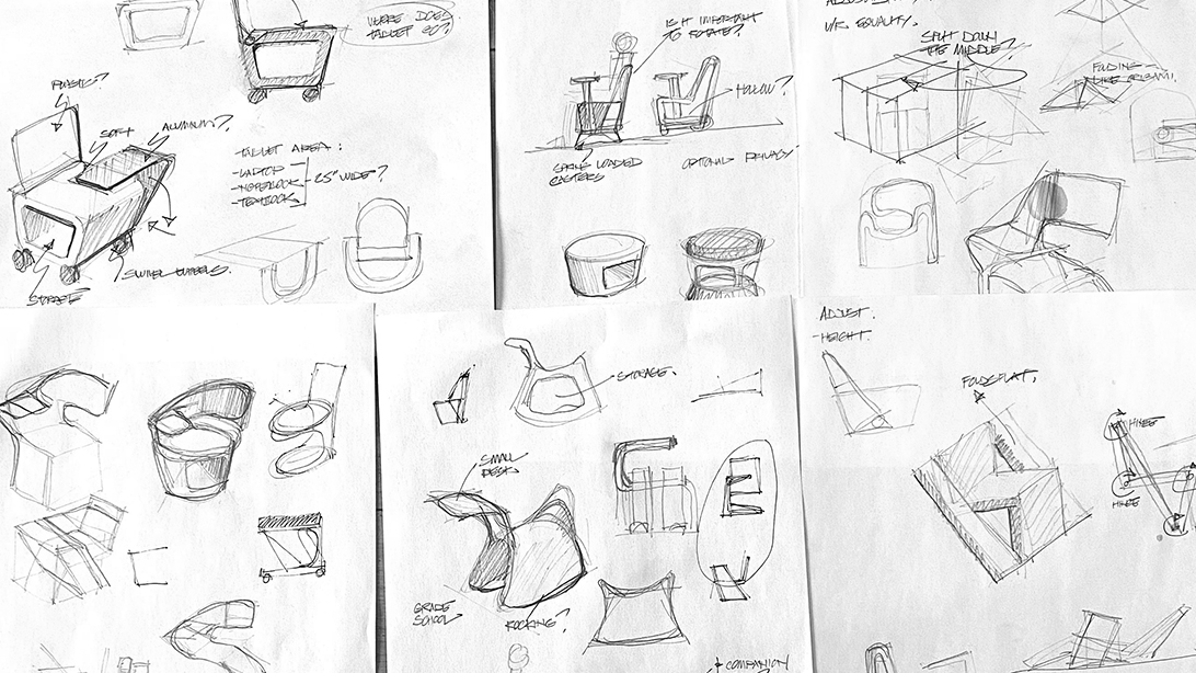 First desk sketches