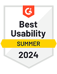 G2 Badge - Best Usability Summer 2024